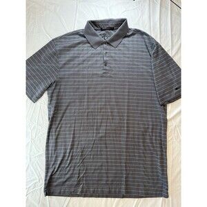 Nike Dri-Fit Tiger Woods Collection Golf Polo Men’s‎ XL 90s Y2K Gray TW Stripe